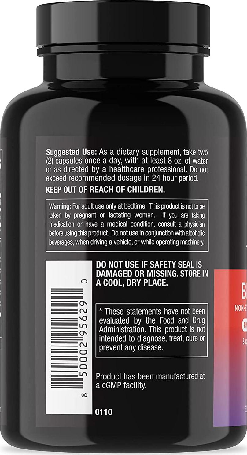 Dr. Emil Nutrition Bedtime Burn PM Fat Burner - Sleep Aid and Nighttime Appetite Suppressant - Stimulant-Free Weight Loss Pills and Metabolism Booster for Women and Men, 30 Day Supply