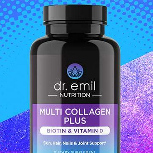 Dr. Emil Nutrition Multi Collagen Peptides Plus Biotin and Vitamin D. Supports Hair, Skin, Nails, Joints, and Gut Health. 30-Day Supply.