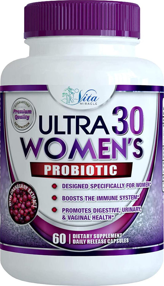 Dr Formulated Probiotics for Women - Once Daily Womens Probiotic Supplement for Digestive and Urinary Health Raw Organic Delayed Release Veggie Capsule + Prebiotics 30 Billion CFU 18 Strains