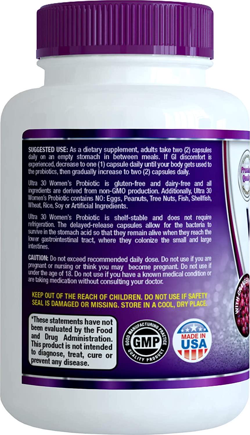 Dr Formulated Probiotics for Women - Once Daily Womens Probiotic Supplement for Digestive and Urinary Health Raw Organic Delayed Release Veggie Capsule + Prebiotics 30 Billion CFU 18 Strains