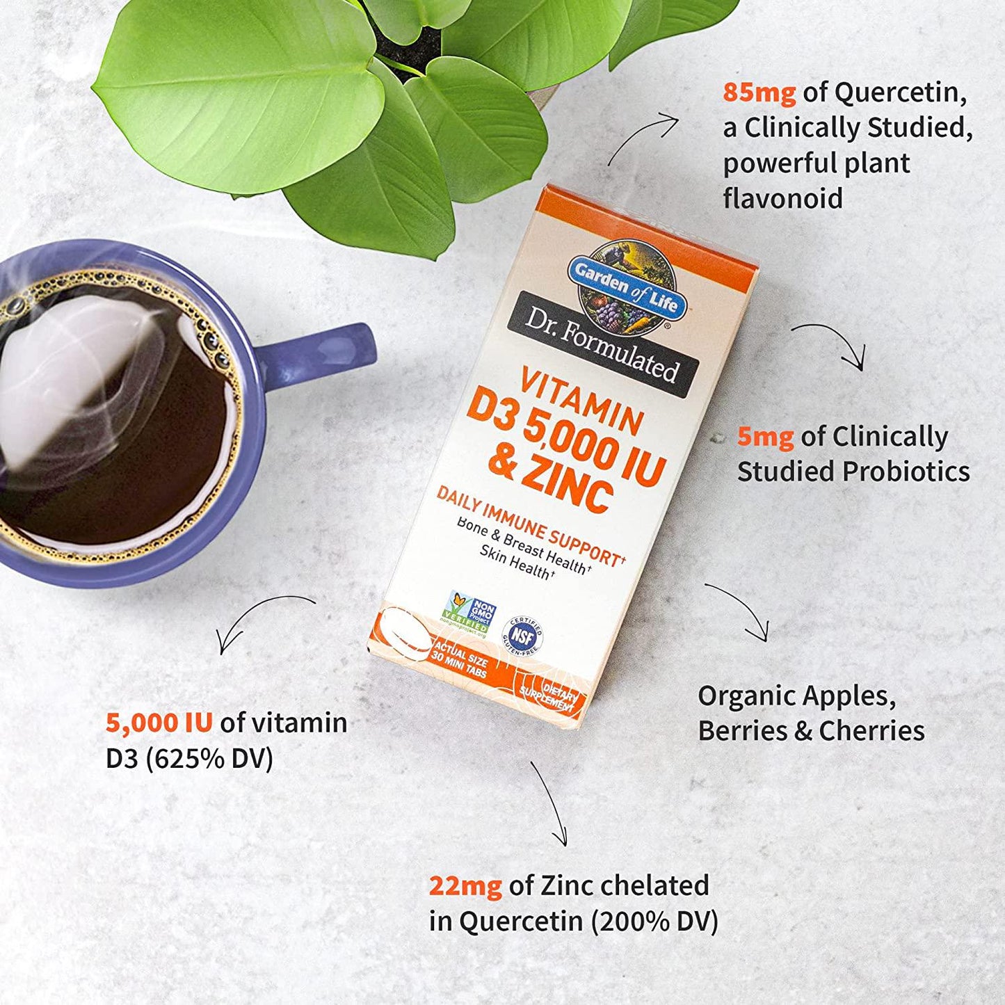 Dr. Formulated Vitamin D3 5,000 IU and Zinc 30ct