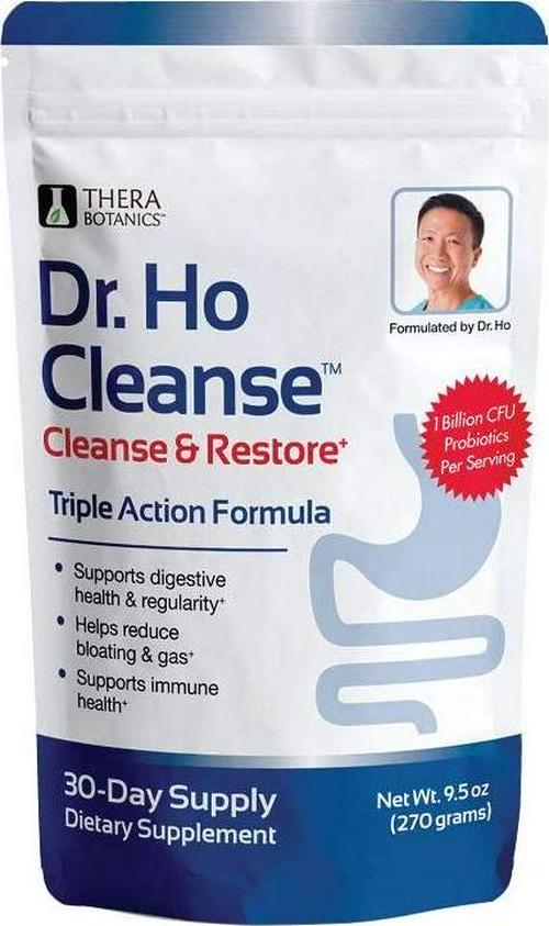 Dr. Ho Cleanse and Restore - Detox-Eliminate Built-up Toxins and Waste; Relieve Discomfort from Constipation, Gas, and Upset Stomach; Feel Lighter, Slimmer Energize Gluten Free Fiber Rich Detoxification
