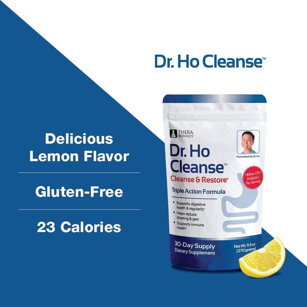 Dr. Ho Cleanse and Restore - Detox-Eliminate Built-up Toxins and Waste; Relieve Discomfort from Constipation, Gas, and Upset Stomach; Feel Lighter, Slimmer Energize Gluten Free Fiber Rich Detoxification