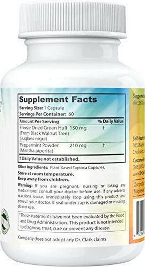 Dr. Hulda Clark Green Black Walnut Blend Vegetarian Supplement, 360mg, 60 Capsules