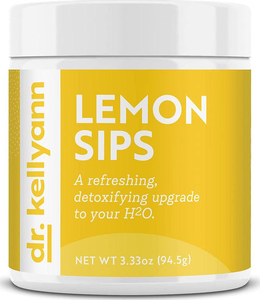 Dr. Kellyann s Lemon Sips - Rehydrate, Detox, Energize - Sugar-free, Fat-free, Non-GMO diet citrus drink mix that helps reduce cellulite, hydrate and firm sagging skin, and protect from UV damage