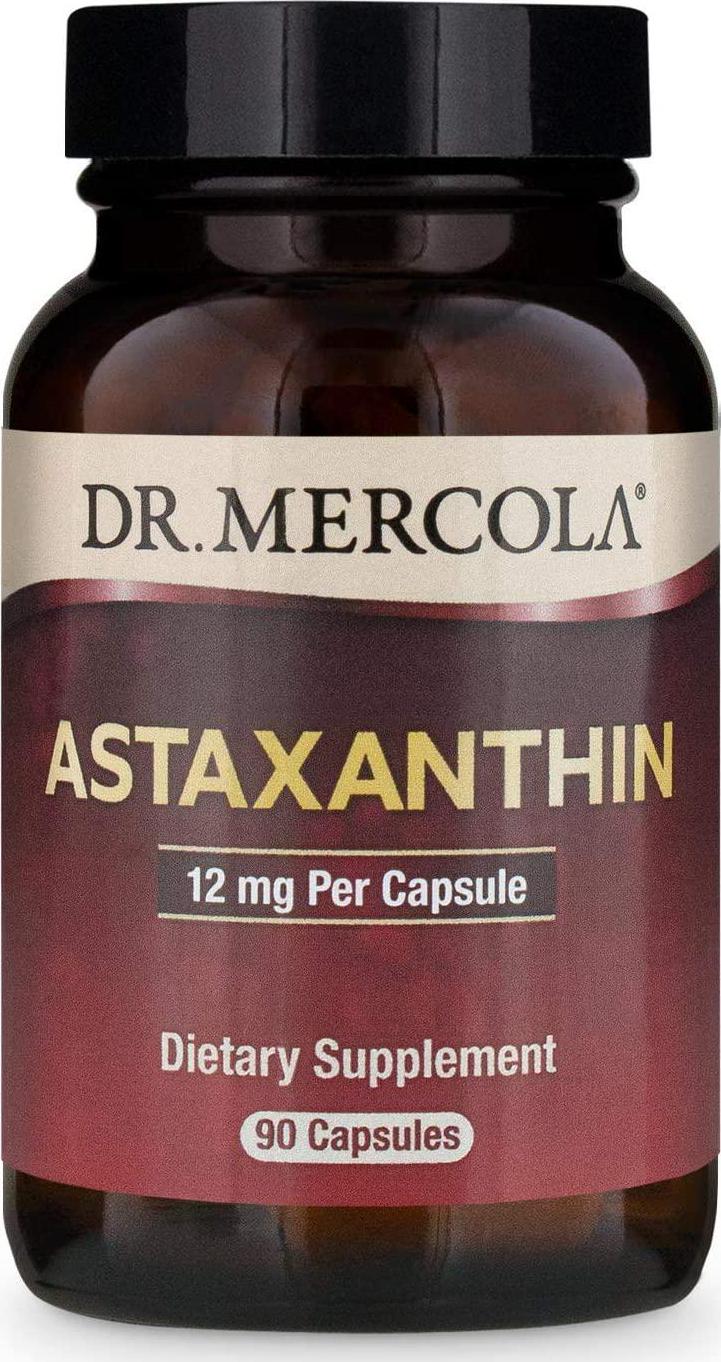 Dr. Mercola, Astaxanthin, 12mg, 90 Servings (90 Capsules), Non GMO, Soy-Free, Gluten Free