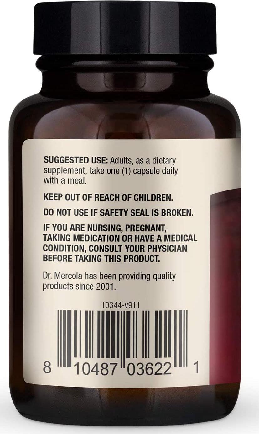 Dr Mercola Astaxanthin 4mg, 30 Servings (30 Capsules), Non GMO, Soy Free, Gluten Free