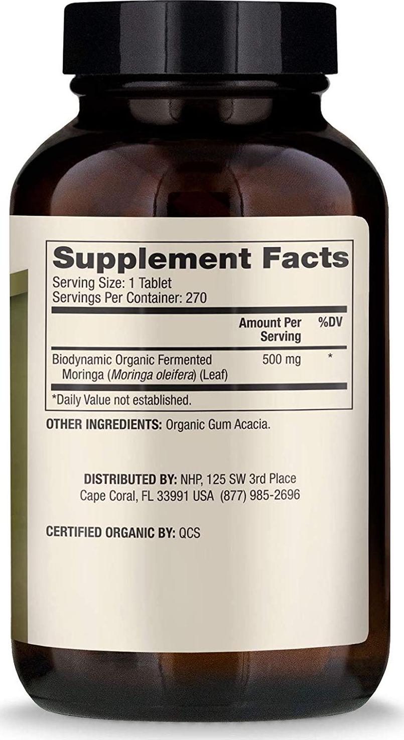 Dr. Mercola - Biodynamic Organic Fermented Moringa Dietary Supplement, 270 Servings (270 Tablets)