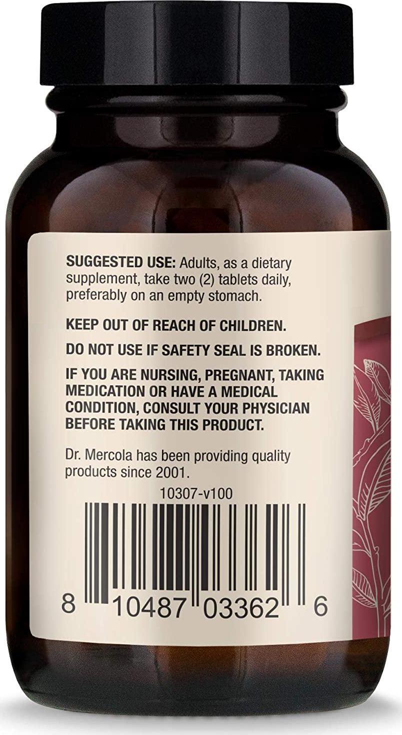 Dr. Mercola Biodynamic Organic Pomegranate Peel, 30 Servings (60 Tablets), Supports Cardiovascular and Mitochondrial Health*, Non GMO, Soy Free, Gluten Free, USDA Organic, Demeter Certified