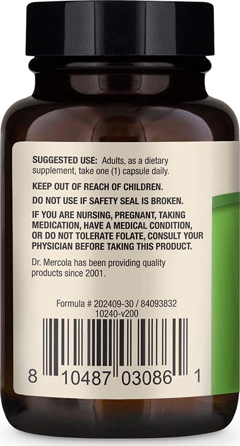 Dr. Mercola Folate, 5mg, 30 Capsules