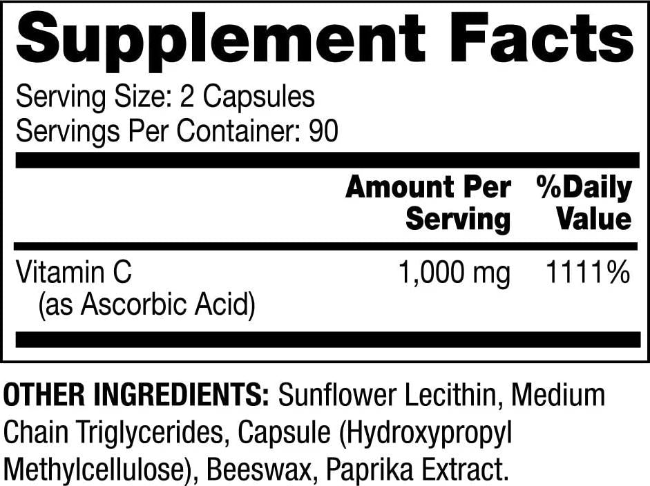 Dr. Mercola Liposomal Vitamin C 1,000mg per Serving - 2 Bottles - 180 Capsules - 90 Servings - Antioxidant Supplement with Higher Bioavailability Potential and Immune System Support