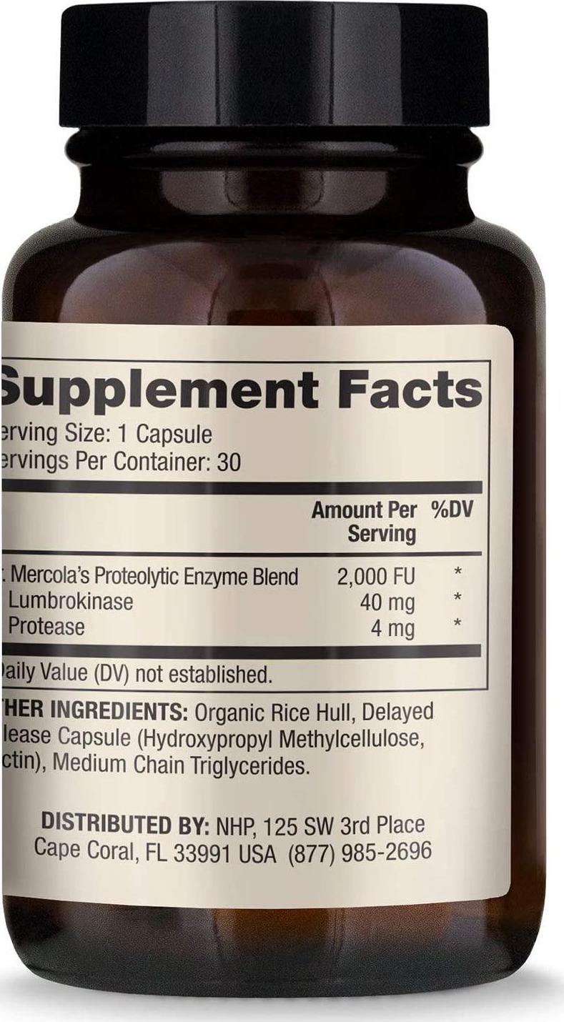 Dr Mercola Lumbrokinase Enzymes 30 Capsules