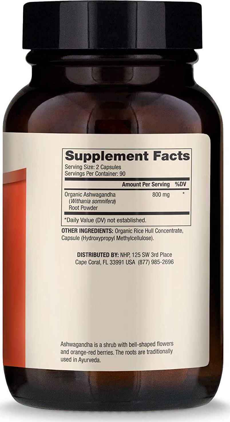 Dr. Mercola, Organic Ashwagandha Capsules, 90 Servings (800mg, 180 Capsules), Non GMO, Soy Free, Gluten Free