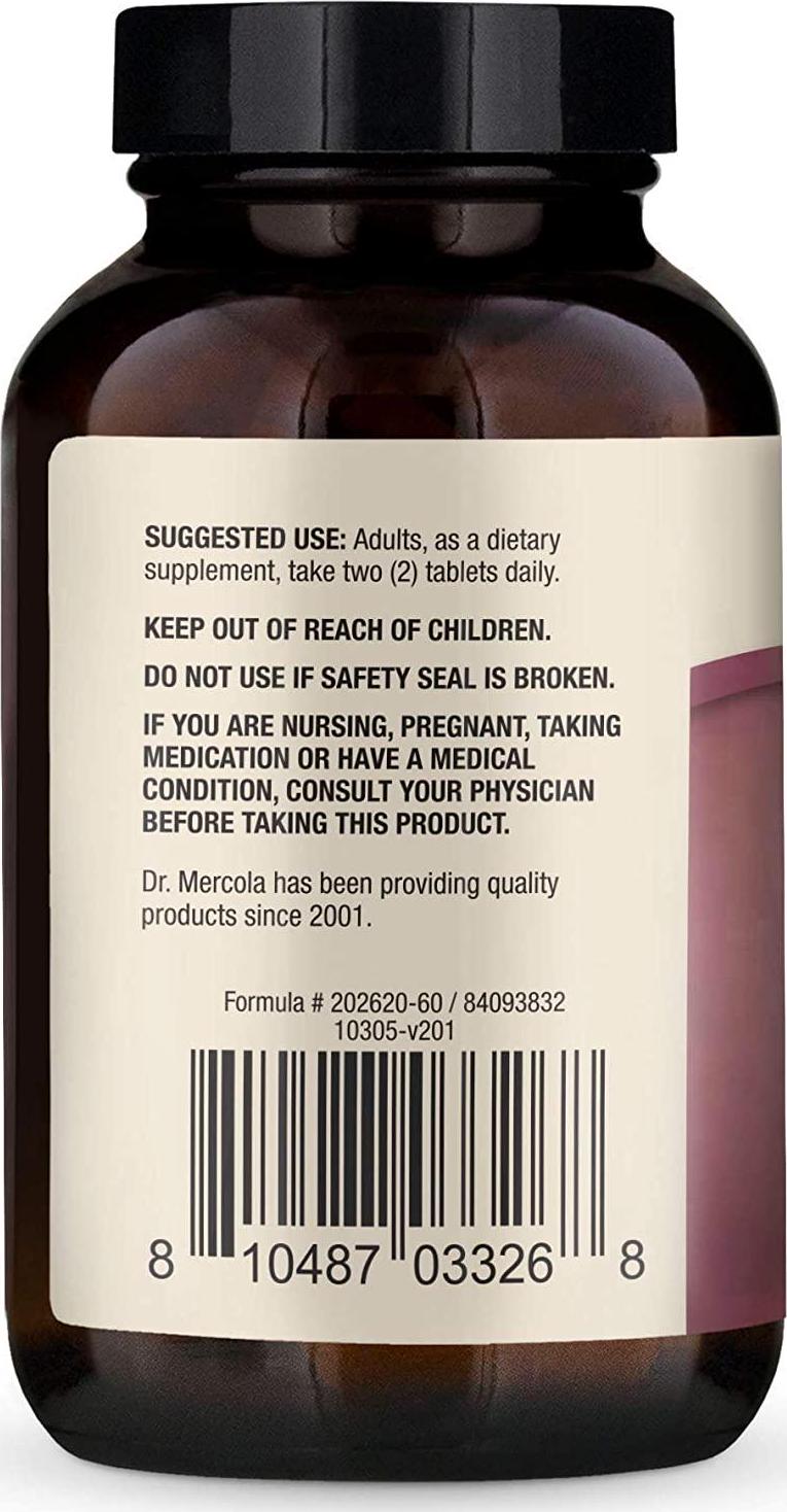 Dr. Mercola Organic Fermented Beets Dietary Supplement, 30 Servings (60 Capsules), Non GMO, Soy Free, Gluten Free, USDA Organic