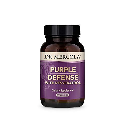 Dr. Mercola, Purple Defense with Resveratrol, 90 Servings (90 Capsules), Supports Memory and Concentration, Supports Immune System Health, Non GMO, Soy-Free, Gluten Free