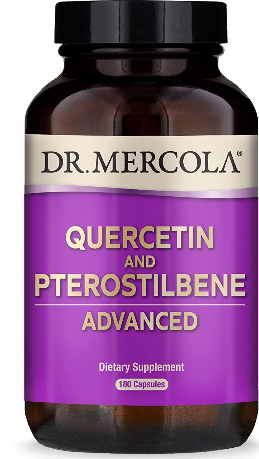 Dr. Mercola Quercetin and Pterostilbene Advanced, 90 Servings (180 Capsules), Non GMO, Gluten Free, Soy Free
