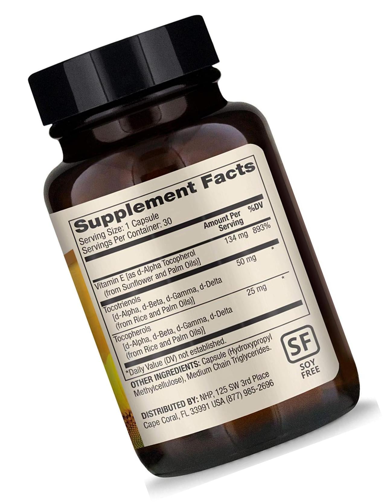 Dr. Mercola Vitamin E (134 mg) Dietary Supplement, 30 Capsules (30 Servings), Balance of Tocopherols and Tocotrienols, Non GMO, Gluten Free, Soy Free