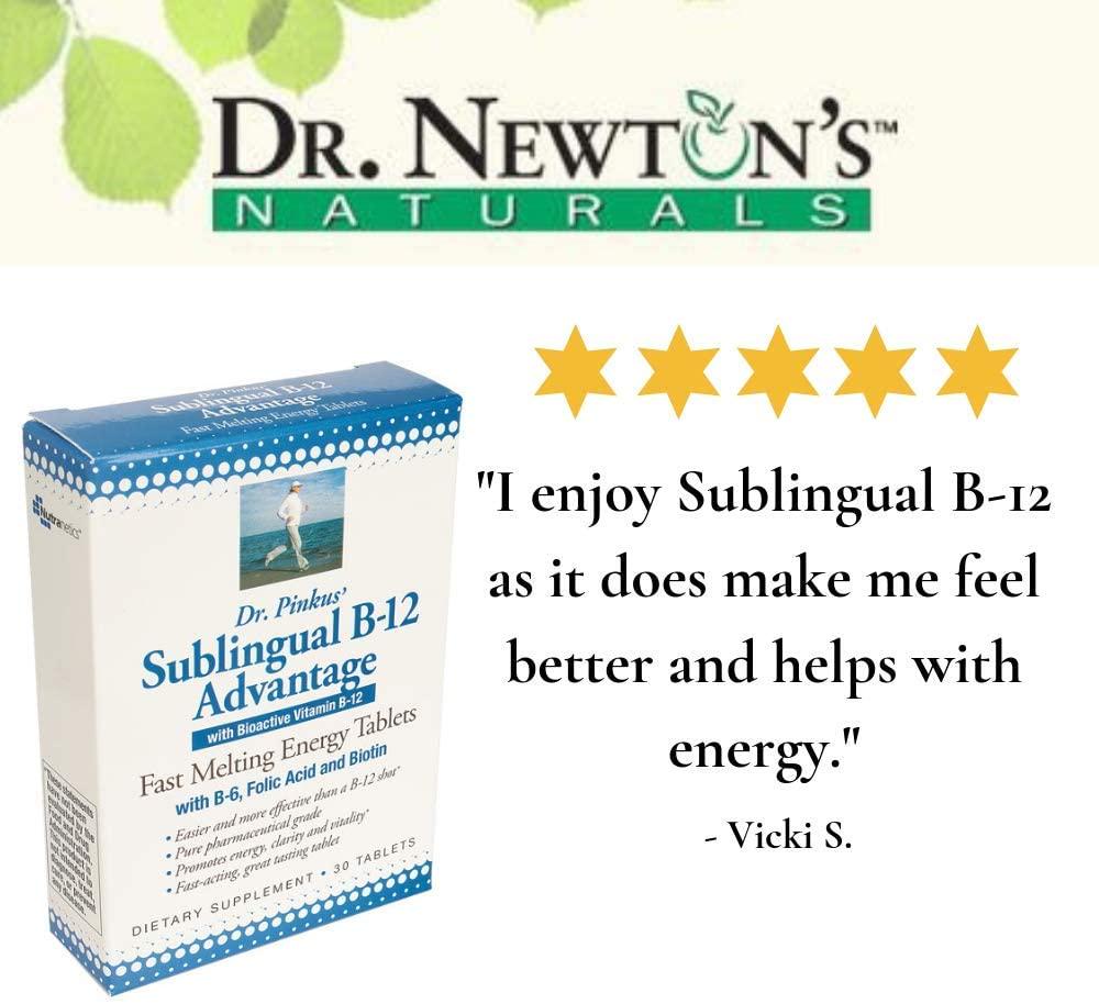Dr Newton Naturals Sublingual B-12 Advantage - Vitamin B12 Supplement - 30 Fast Melting Energy Tablets