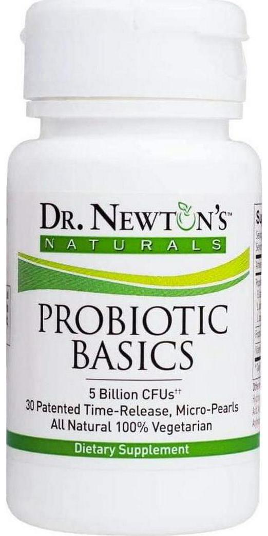 Dr. Newtons Naturals Probiotic Basics All Natural 100% Vegetarian, Stomach Acid Resistant,for Women and Men, Non-GMO, Gluten Free, No Refrigeration - 30 Patented Time-Release Micro-Pearls