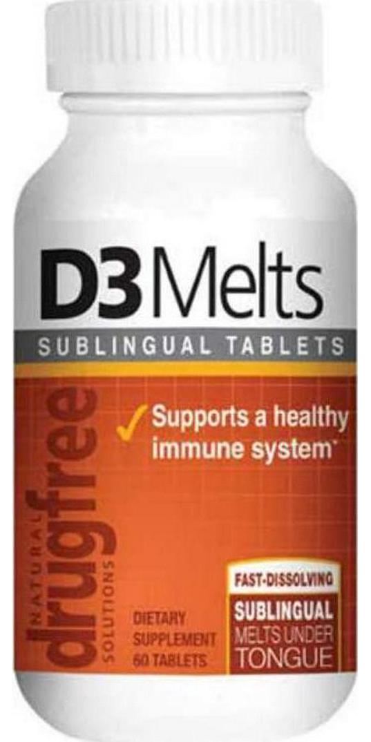 Dr Newtons Naturals Vitamin D3 Fast Melts Supplement for Immunity, Bone Density, and Energy - 60 Fast Dissolving Sublingual Gluten Free Tablets