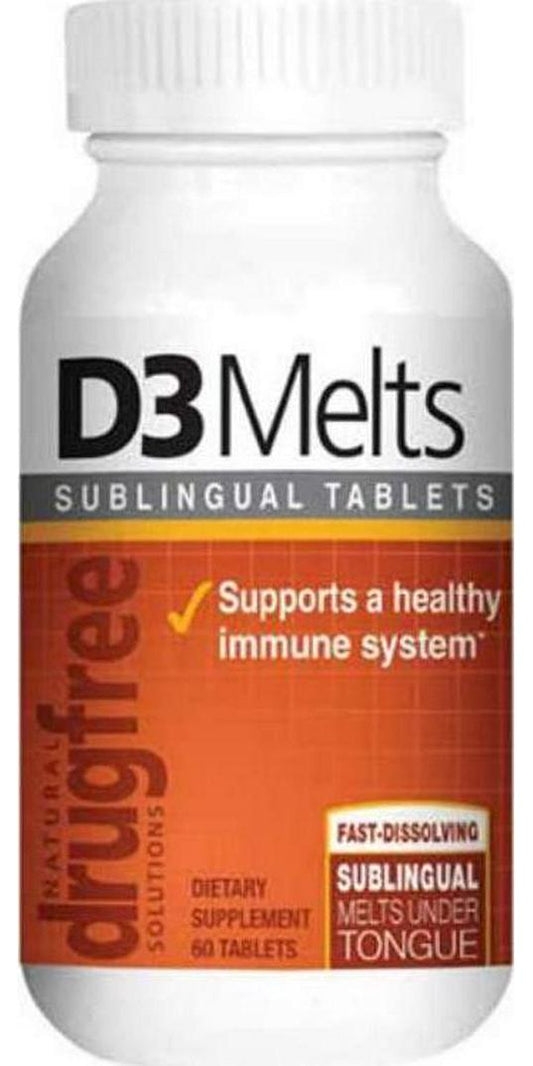 Dr Newtons Naturals Vitamin D3 Fast Melts Supplement for Immunity, Bone Density, and Energy - 60 Fast Dissolving Sublingual Gluten Free Tablets