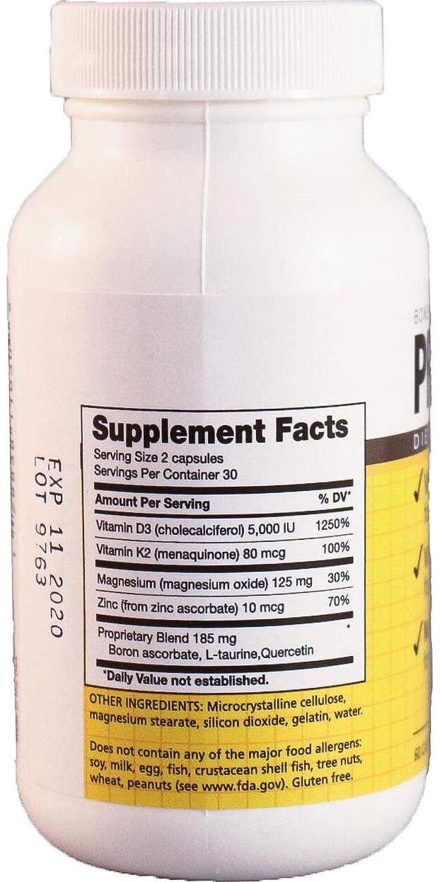 Dr. Newtons Naturals PRO - Health Vitamin D Supplement, 5000 iu of Vitamin D3 to Support Bone, Muscle and Teeth, Vitamin K2 for Immune Support, and Magnesium for Heart Health - 60 Capsules