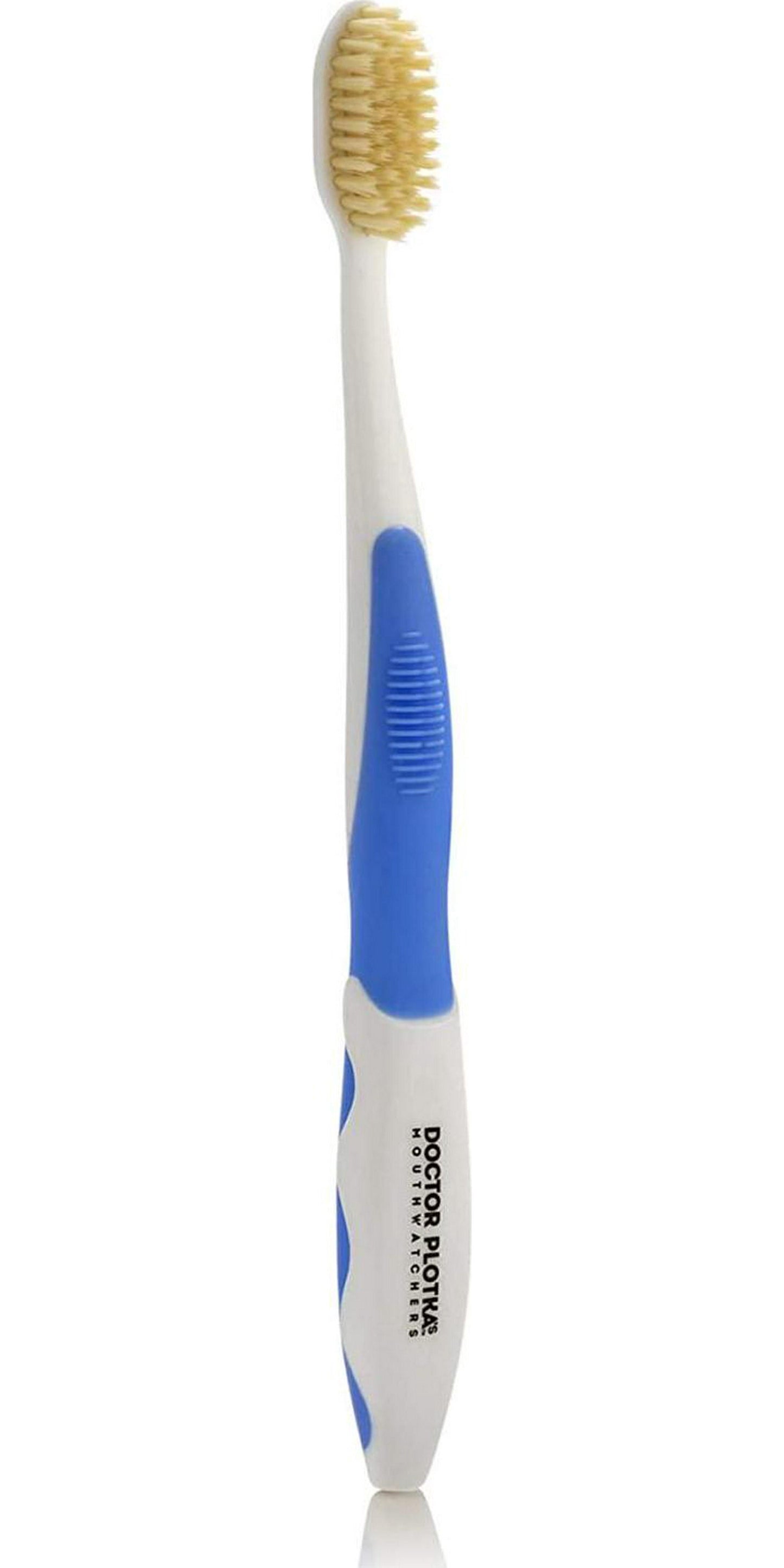 Dr Plotkas Extra Soft Flossing Toothbrush by Mouthwatchers | Manual Soft Toothbrush for Adults | Ultra Clean Nano Toothbrush | Good for Sensitive Teeth and Gums | 1 Blue Toothbrush