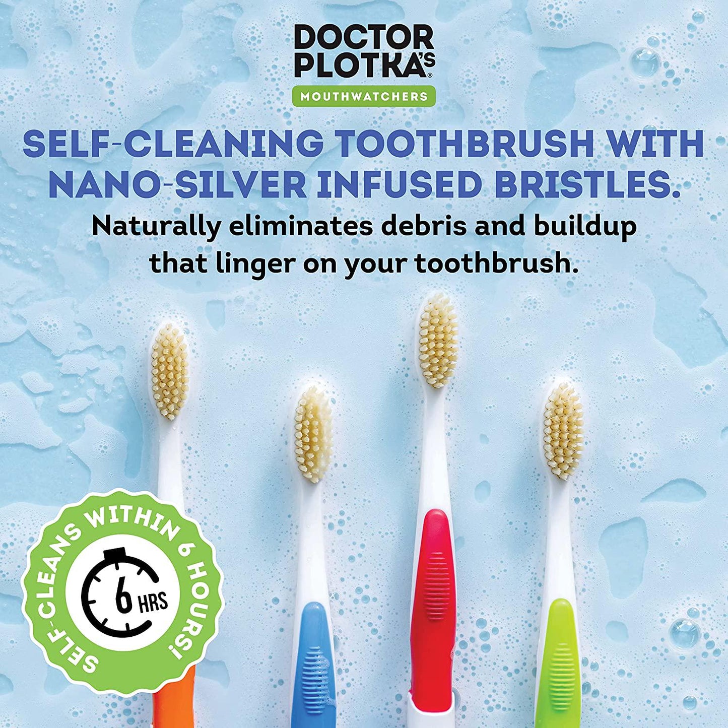 Dr Plotkas Extra Soft Flossing Toothbrush by Mouthwatchers | Manual Soft Toothbrush for Adults | Ultra Clean Nano Toothbrush | Good for Sensitive Teeth and Gums | 1 Blue Toothbrush