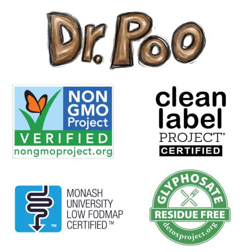 Dr. Poo All-Natural Prebiotic Fiber Supplement | Fiber for the Whole Family | Gentle and Simple Ingredients to Improve Gut Health | Gluten Free | Vegan | Tasteless | Non-GMO | Low-FODMAP (30 Servings)