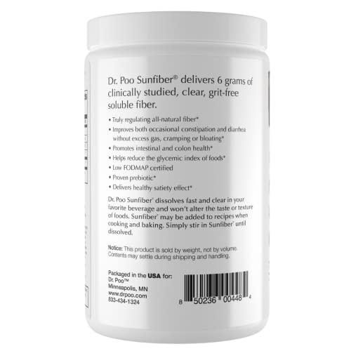 Dr. Poo All-Natural Prebiotic Fiber Supplement | Fiber for the Whole Family | Gentle and Simple Ingredients to Improve Gut Health | Gluten Free | Vegan | Tasteless | Non-GMO | Low-FODMAP (30 Servings)