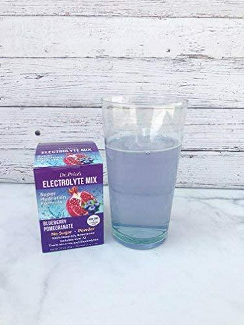 Dr. Price's Vitamins Electrolyte Mix Supplement Powder, 72 Trace Minerals, Potassium, Sodium, Electrolyte Replacement Keto Drink | Blueberry-Pomegranate 30 Packets | No Sugar, Keto, Vegan, Non-GMO