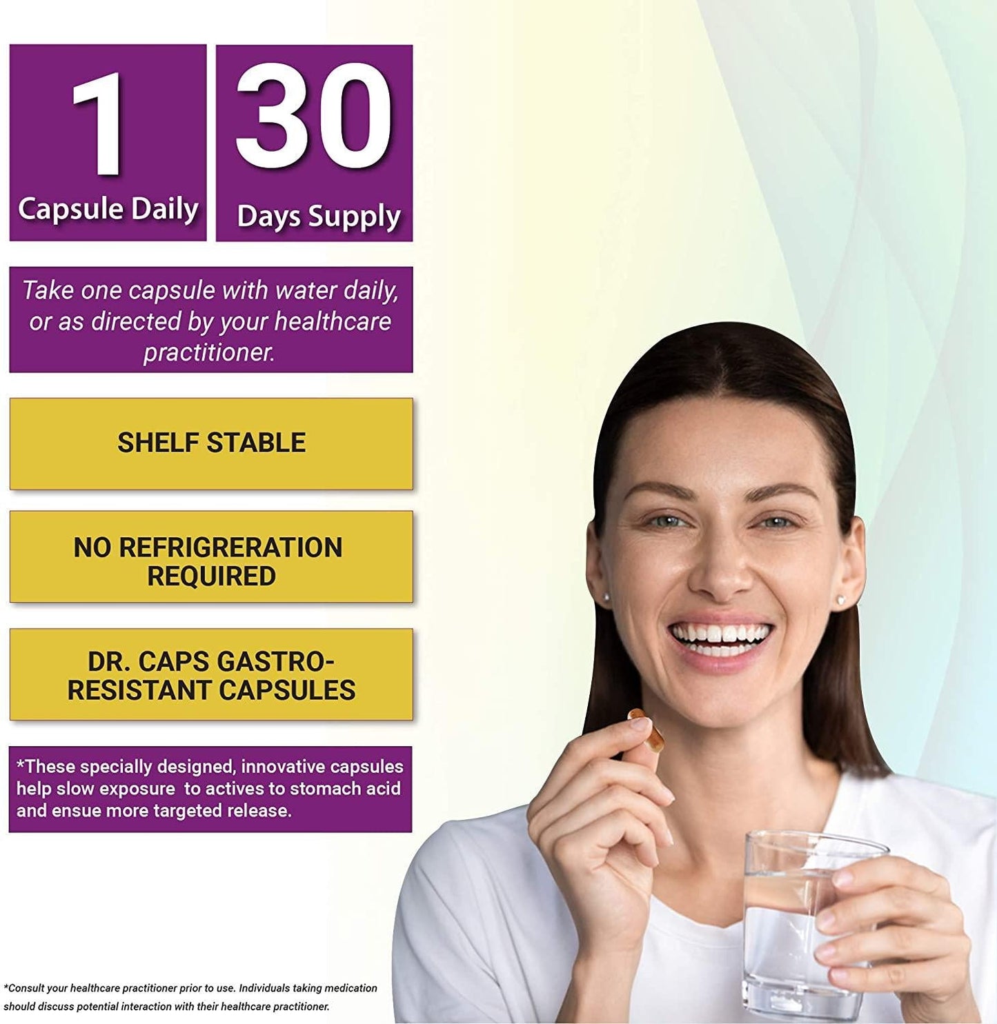 Dr Qutab The Doctor's Doctor, Probiotic Daily, 30 Billion CFU Probiotic, 30 Acid Resistant Vegetarian Capsules, Gluten and Dairy Free