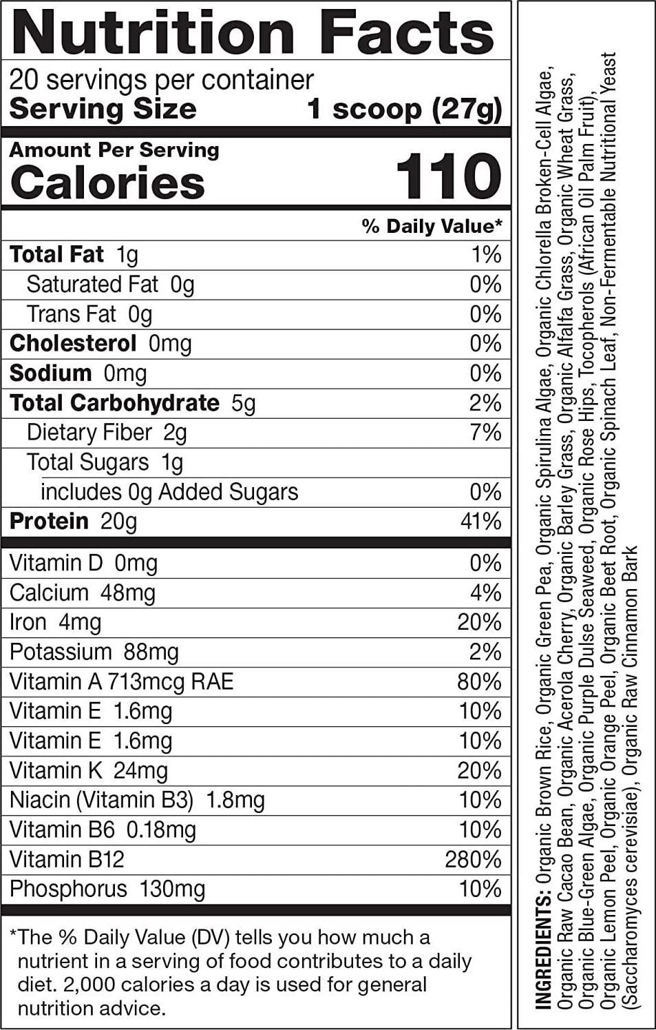Dr. Schulze s | SuperProtein Plus | 100% Plant Protein Concentrate | Organic Powder Mix | Vitamin B-12 and Spirulina | Dietary Supplement | Build Strong Muscle | Enhance Workout Recovery | 19 Oz.