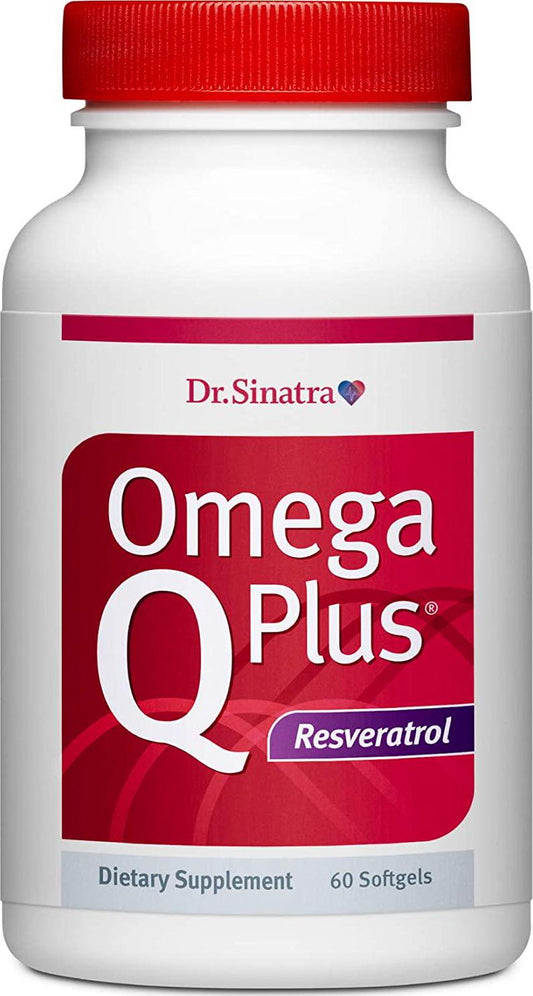 Dr. Sinatra’s Omega Q Plus Resveratrol - Omega-3 Supplement with CoQ10 and Resveratrol - Promotes Comprehensive Heart and Whole Body Health to Help You Age Well (60 softgels)
