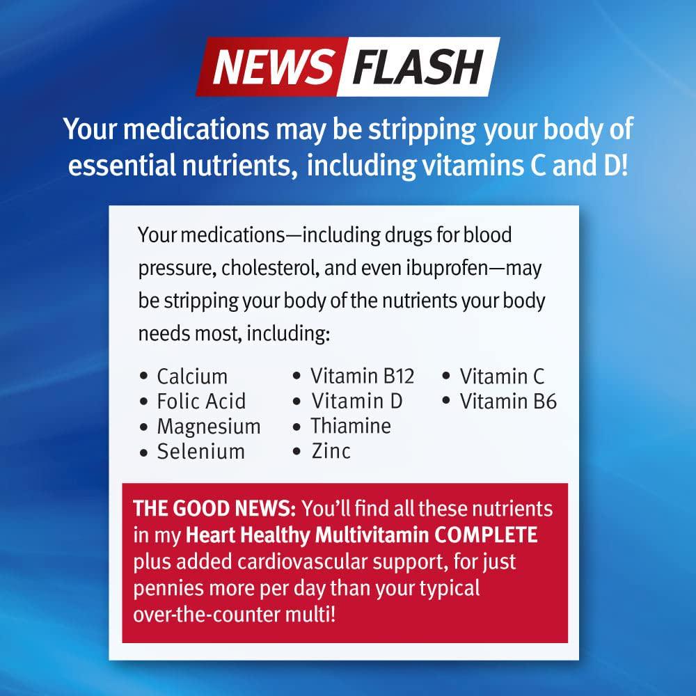 Dr. Stephen Sinatra s Heart Healthy Multivitamin Complete for Heart, Total Body, Immune, and Mood Health Support and More with Essential Vitamins Plus Sensoril Ashwagandha