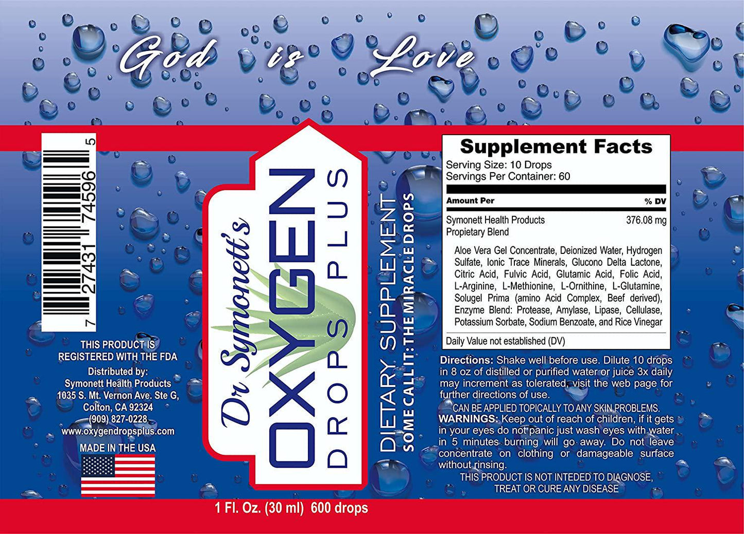 Dr. Symonett's OXYGEN DROPS PLUS
