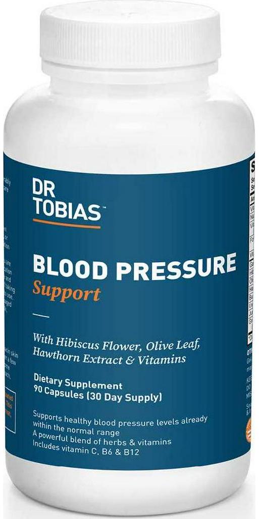 Dr Tobias Blood Pressure Support - Herbs and Vitamin Supplement (90 Capsules)