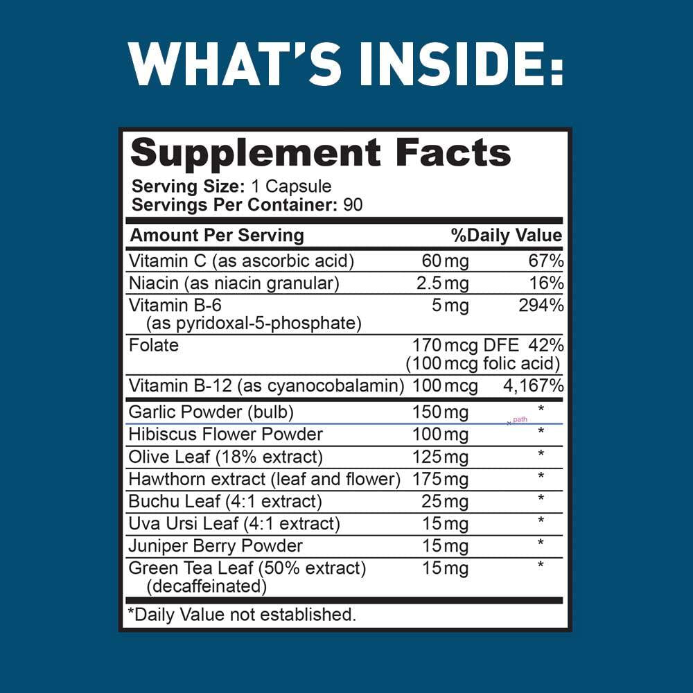 Dr Tobias Blood Pressure Support - Herbs and Vitamin Supplement (90 Capsules)