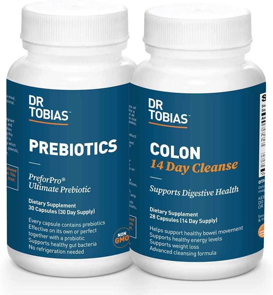 Dr. Tobias Digestive Kickstarter Bundle with Colon 14 Day Cleanse and Prebiotics for Gut Health
