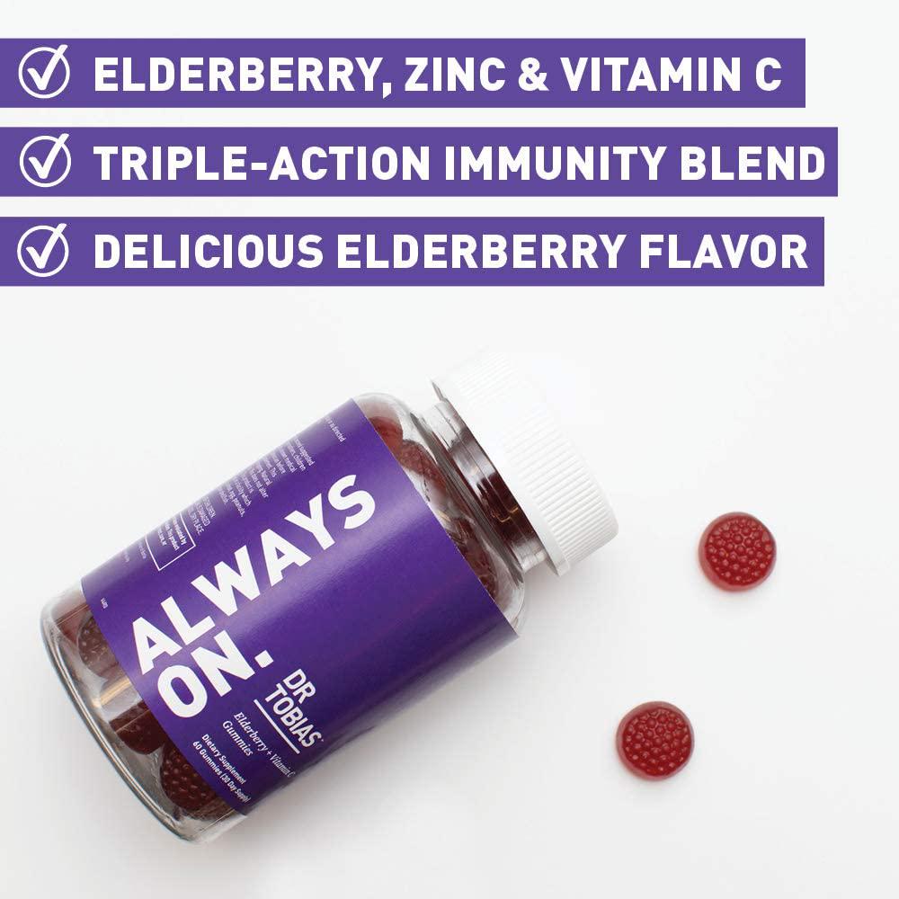 Dr. Tobias Elderberry + Vitamin C Gummy Supplement, 60 Gummies