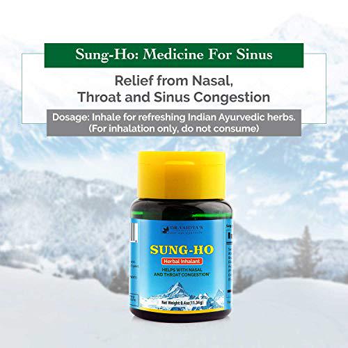 Dr. Vaidya's Sung Ho an Ayurvedic Inhaler for Decongestion and Sinus |100% Vegetarian|Pack of 2|