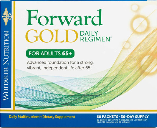 Dr. Whitaker's Forward Gold Daily Regimen Multi-Nutrient Vitamin Supplement for Adults 65+, 60 Packets (30-Day Supply)