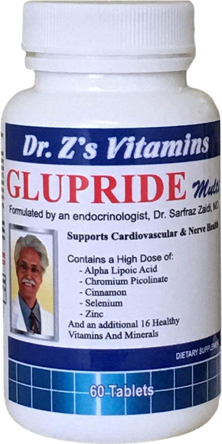 Dr. Z's - Glupride Multi - Supports Cardiovascular and Nerve Health - Alpha Lipoic Acid, Chromium Picolinate, Cinnamon - 60 Count