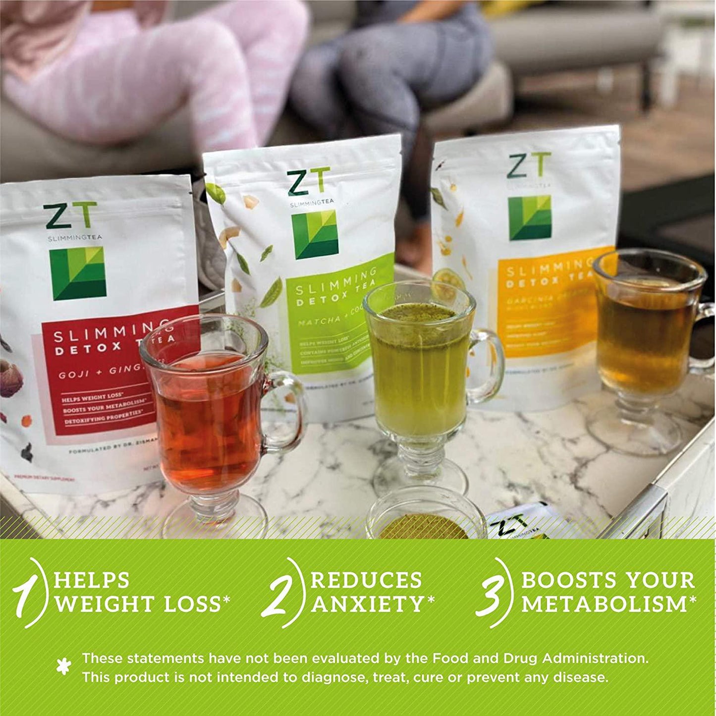 Dr. Zisman ZT Slimming Tea, Matcha-Coconut Detox Blend, Weight Loss Tea with Antioxidant Effects, Enhances Mood and Improves Concentration, Lose Weight with a Healthier Digestion (28 Tea Bags)