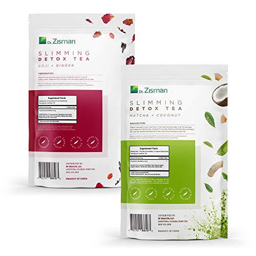 Dr. Zisman ZT Slimming Detox Tea Pack (Goji-Ginger + Matcha Coconut) | Weight Loss and Detox Blend | Herbal Tea for Cleanse | Increase Antioxidant Effects | Accelerate your Metabolism
