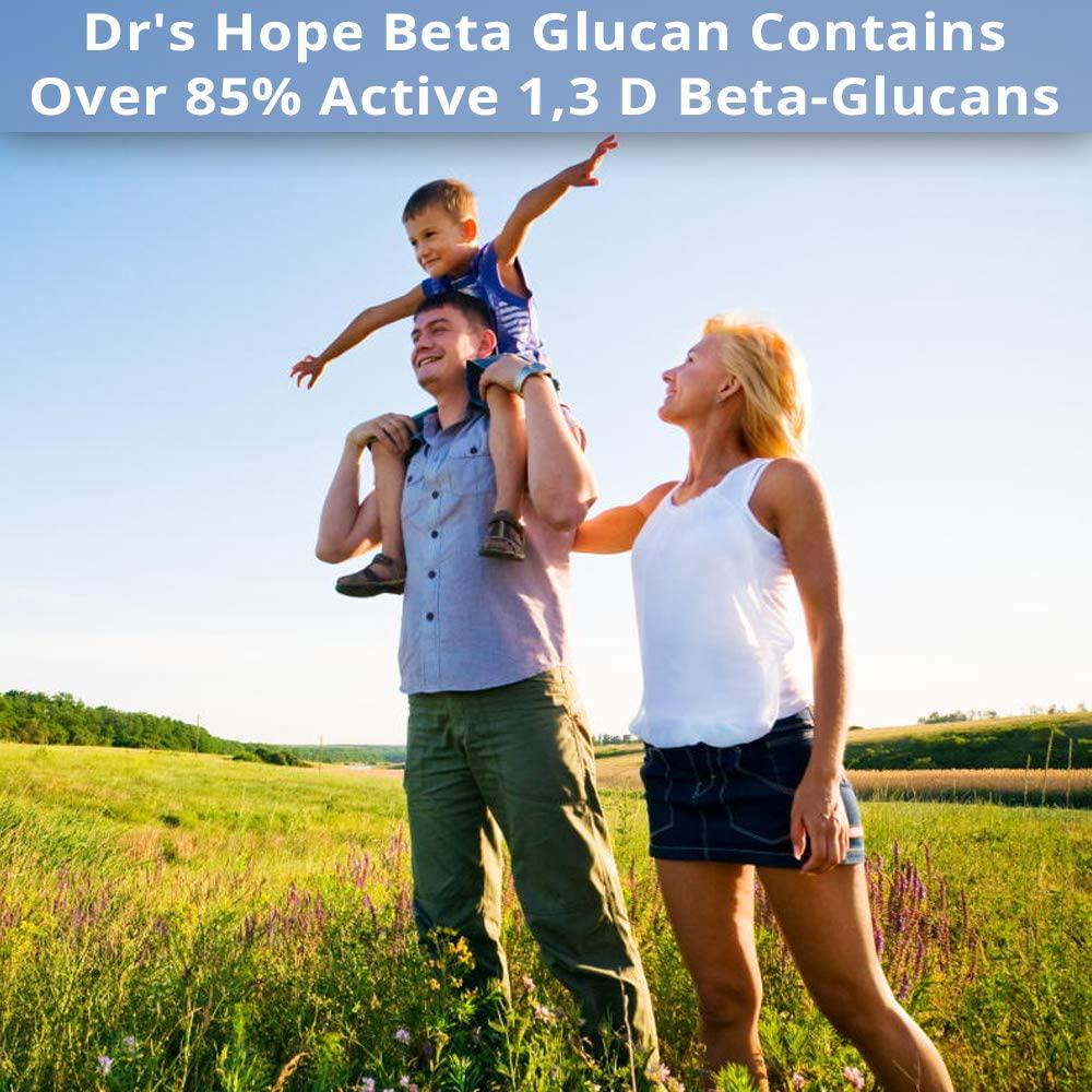 Dr's Hope Beta 1,3D Glucan 100mg - Immune Health Booster - Gluten Free, Vegan, No Additives, Made in USA - 60 Veggie Caps