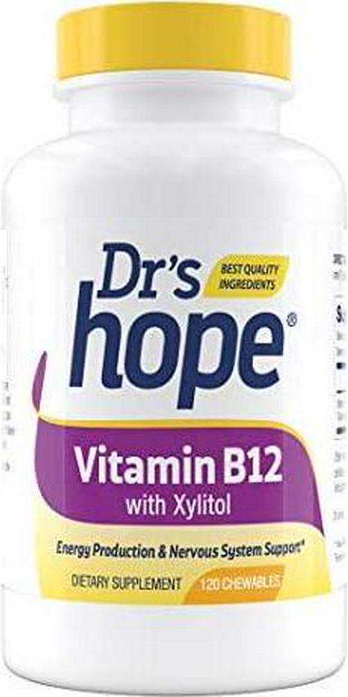 Dr's Hope Vitamin B12 (cyanocobalamin) 1000 mcg - Great Taste, Chewable, Fast Absorption, Supports Energy Levels, Oral Heath, Non-GMO, No Artificial Additives - Made in USA 120 Tablets