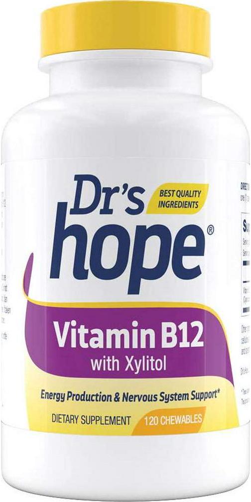 Dr's Hope Vitamin B12 (cyanocobalamin) 1000 mcg - Great Taste, Chewable, Fast Absorption, Supports Energy Levels, Oral Heath, Non-GMO, No Artificial Additives - Made in USA 120 Tablets
