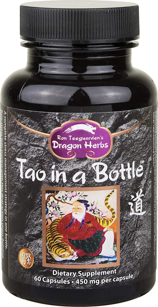 Dragon Herbs Tao in a Bottle - Dietary Supplement - 60 Vegetarian Capsules - 450 mg - Made with Pure Premium Grade L-Theanine - All Natural Ingredients, Gluten Free, Vegan, No additives