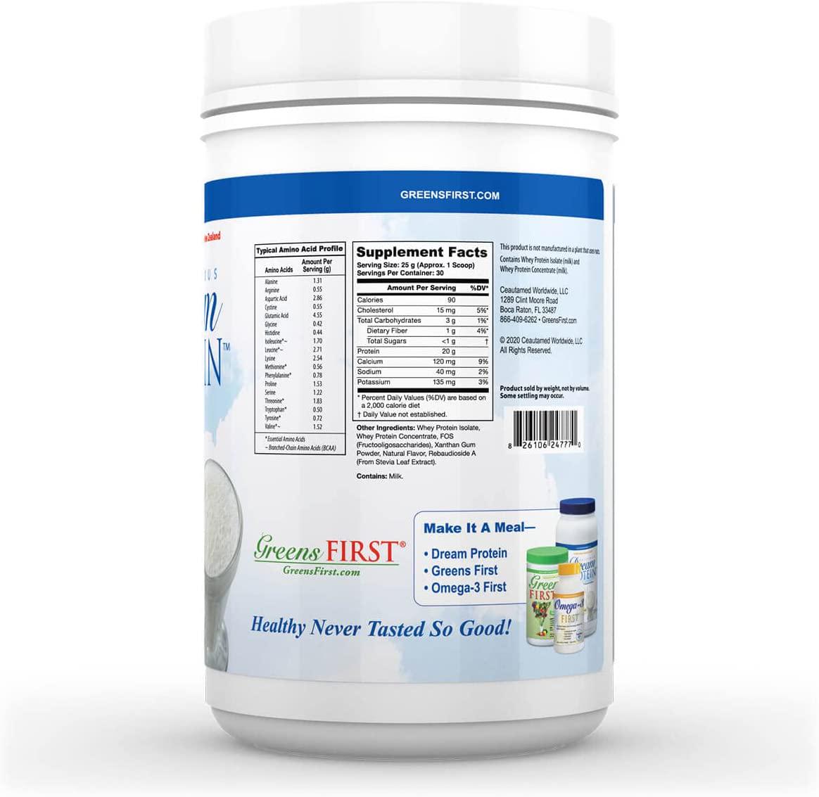 Dream Protein Whey Protein Powder, Creamy French Vanilla, 720 Gram